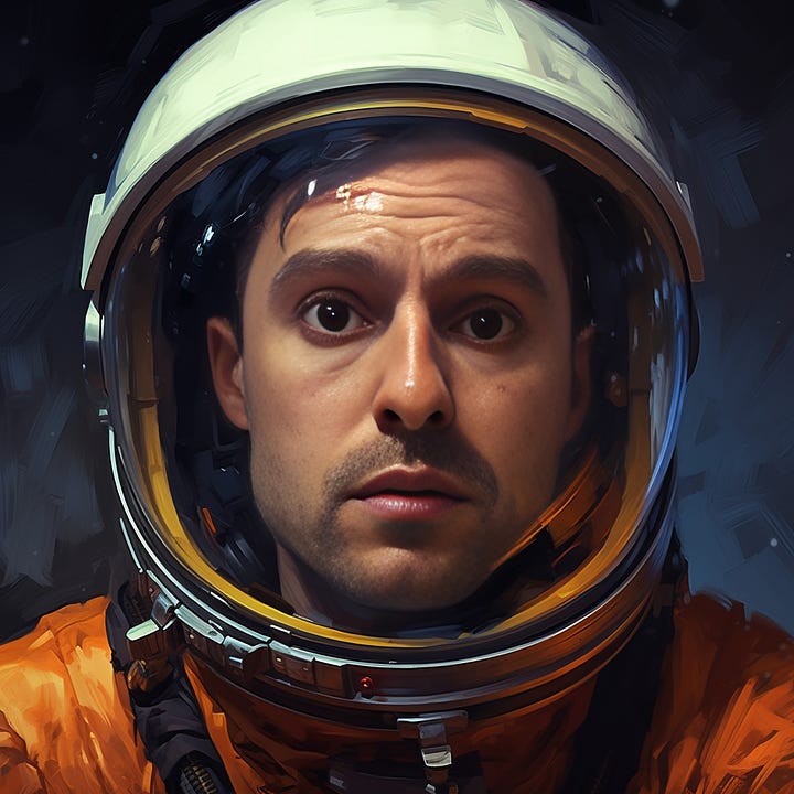 Sad astronaut portrait: Original vs. Daniel
