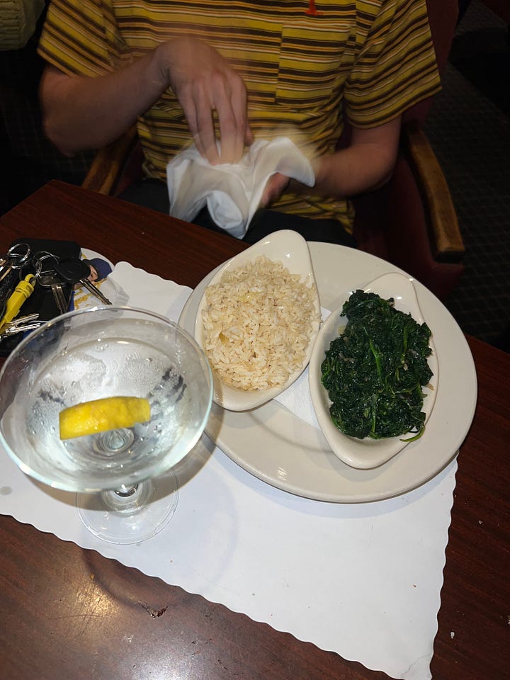 A spilt wedge and Sam's "psycho order" at Taix