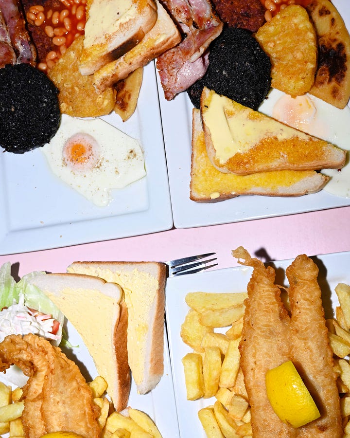 fish & chips and scottish breakfasts at an anthony bourdain approved spot in glasgow