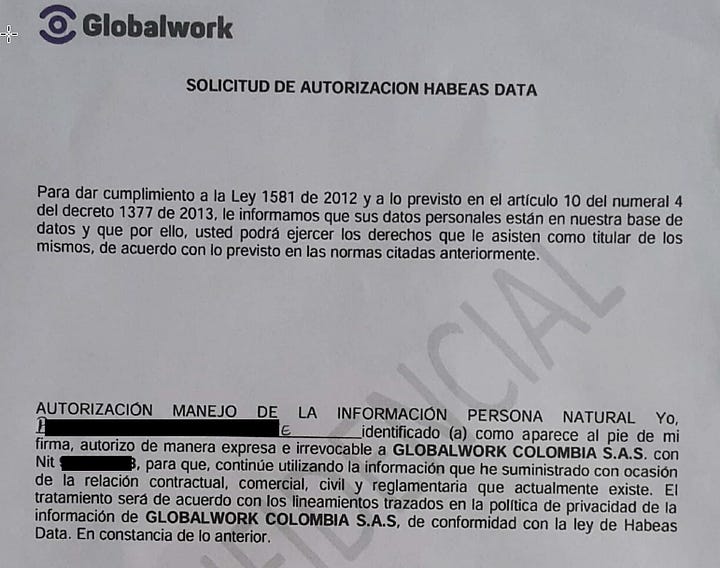 Solicitud de Autorizacion Habeas Data