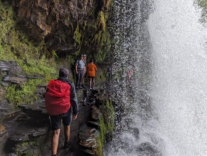 guided walk at the Brecon waterfalls