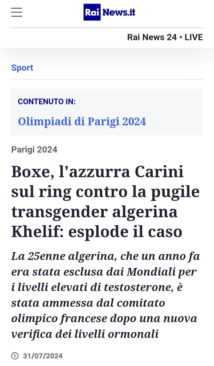 Angela Carini contro Imene Khelif