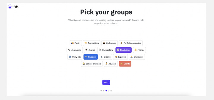 User onboarding screens