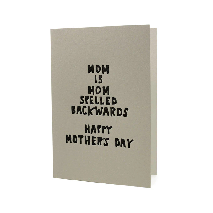 Four greeting cards with no words or neutral phrases, like "The first tattoo I'm going to get will say: Don't forget to put your dishes in the dishwasher. Happy mother's day."