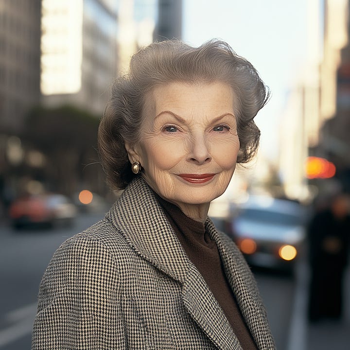 Elin Lundgren Calabrese, mother of Mark Calabrese and Chairman of CalJet, seen in 1940 (L) and 2010 (R).