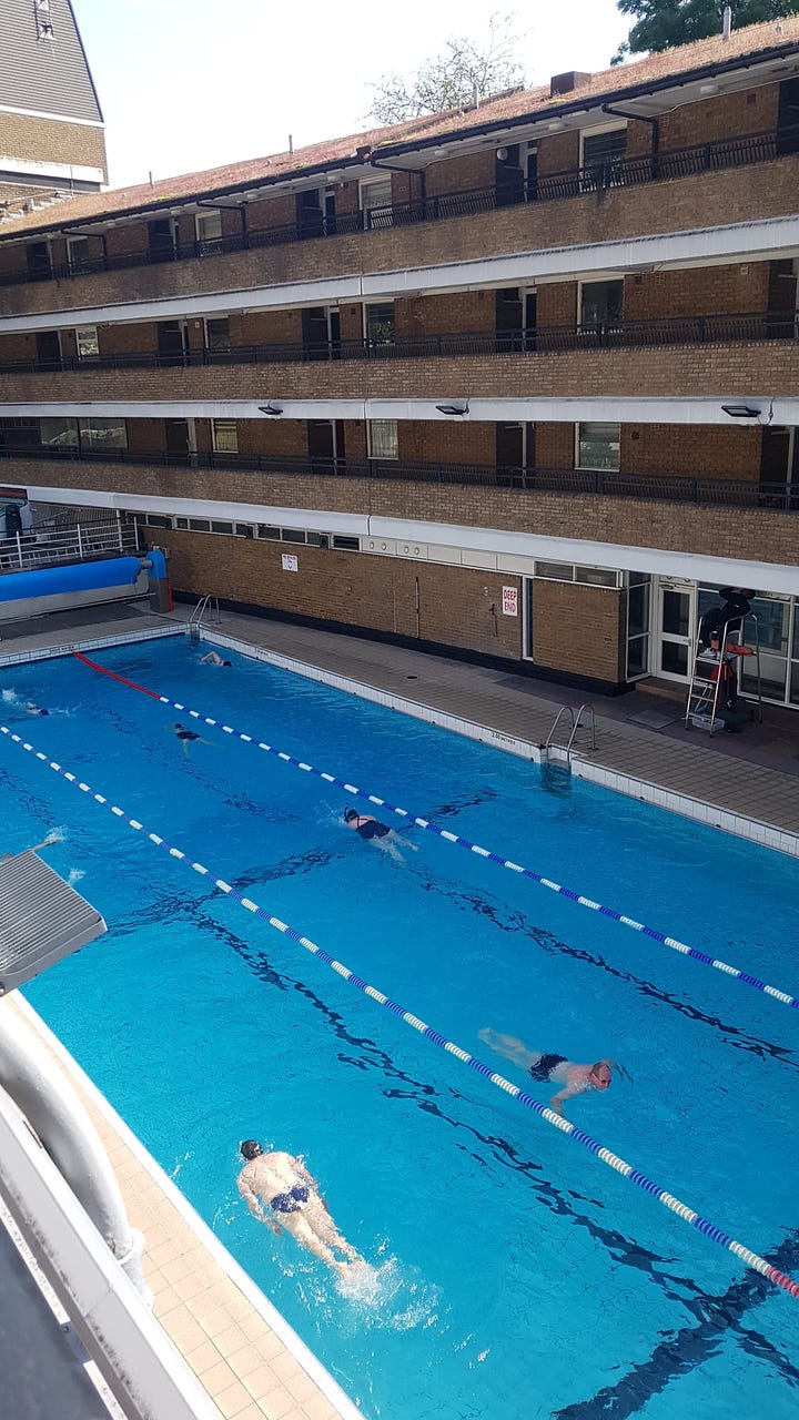 The Oasis Pool at Tottenham Court Road, and sundeck