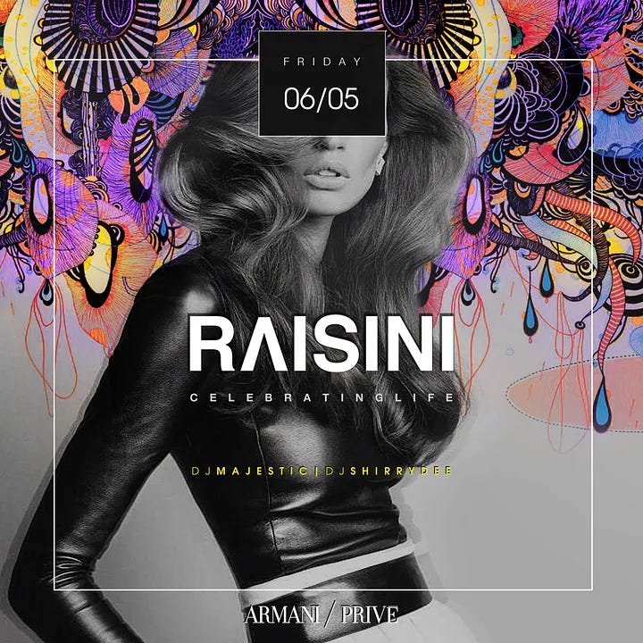 RAISINI events at ARMANI/Prive Dubai