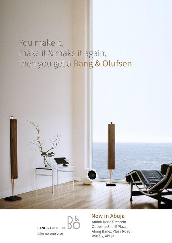 a gallery showing 4 bang & olufsen ads