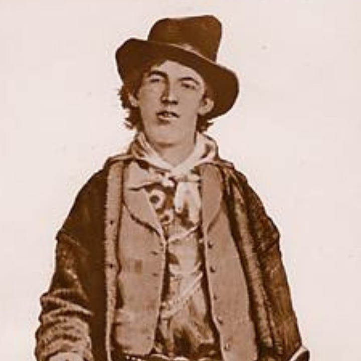 Various depictions of Billy the Kid