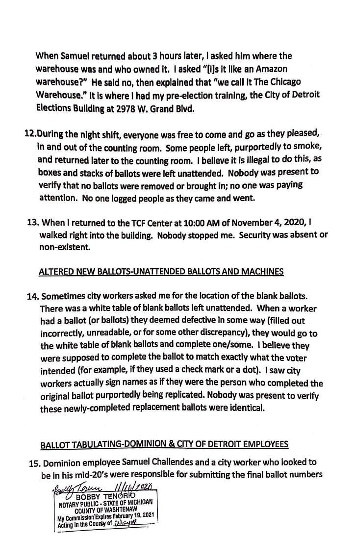 Mellissa Carone's affidavit from the 2020 election