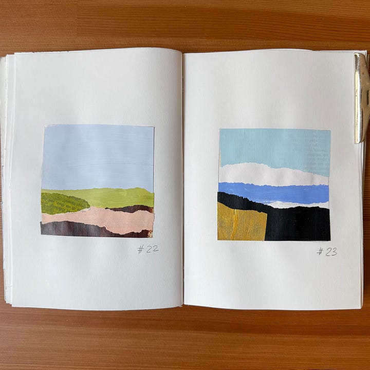 Collage art, mixed media art, sketchbooks