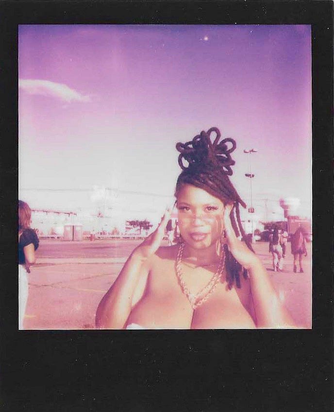 Left picture: Black dog sitting next to snake plant, Right picture: woman with dreads and sunglasses at Beyonce's Renaissance World Tour in Boston