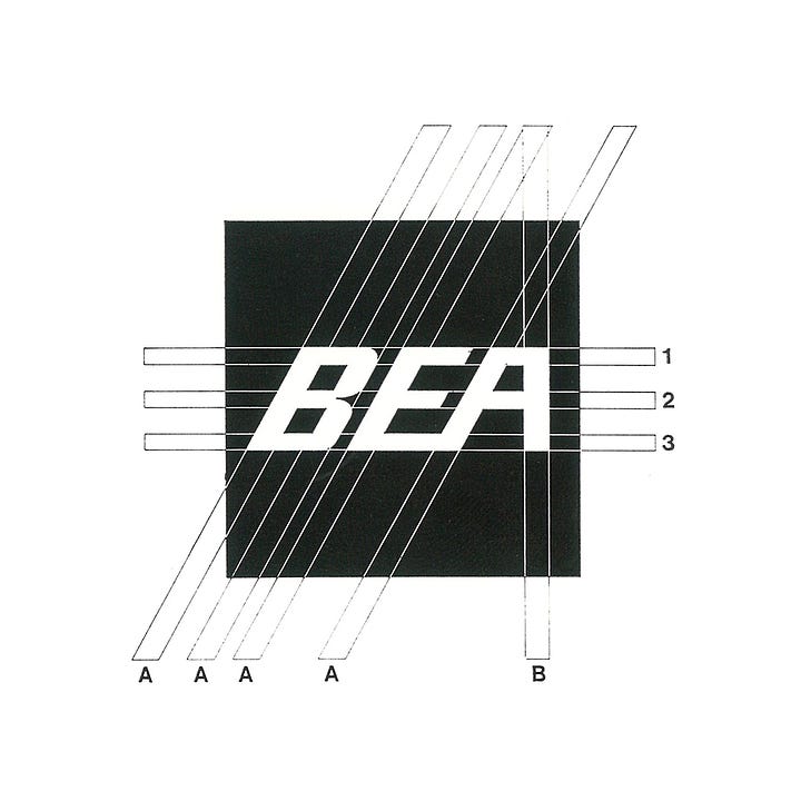 BEA speedjack logo by FHK Henrion, 1967, LogoArchive, Logo Histories