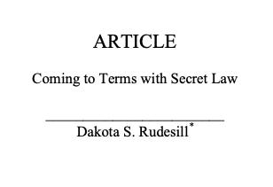 Dakota Rudesill, Elizabeth Goiten; Representative work