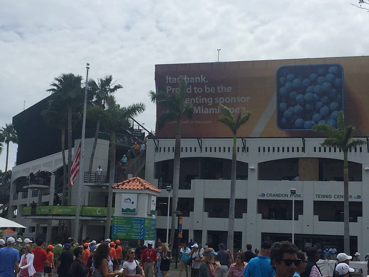 Miami when tennis was played at the beach!