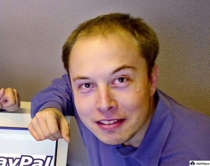 Left: Man with blackhair sits in a chair; he wears a white shirt, red tie, and black suitcoat. Right: Balding man with short hair wears a purple shirt.