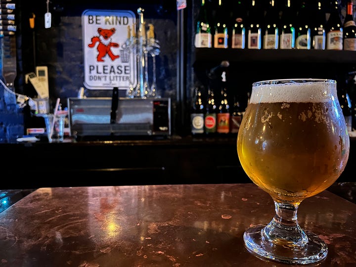 Pictures of beer and food - with one outlier in NYC
