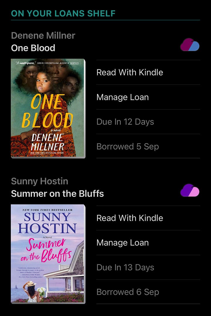 Screenshots of the Libby App