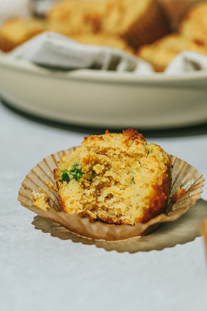 Pickle de gallo and keto cornbread muffins (jalapeño cheddar variation)