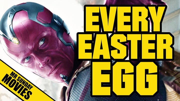 Flashy header images for video compendiums and listicles about numerous easter eggs in the Marvel Cinematic Universe.