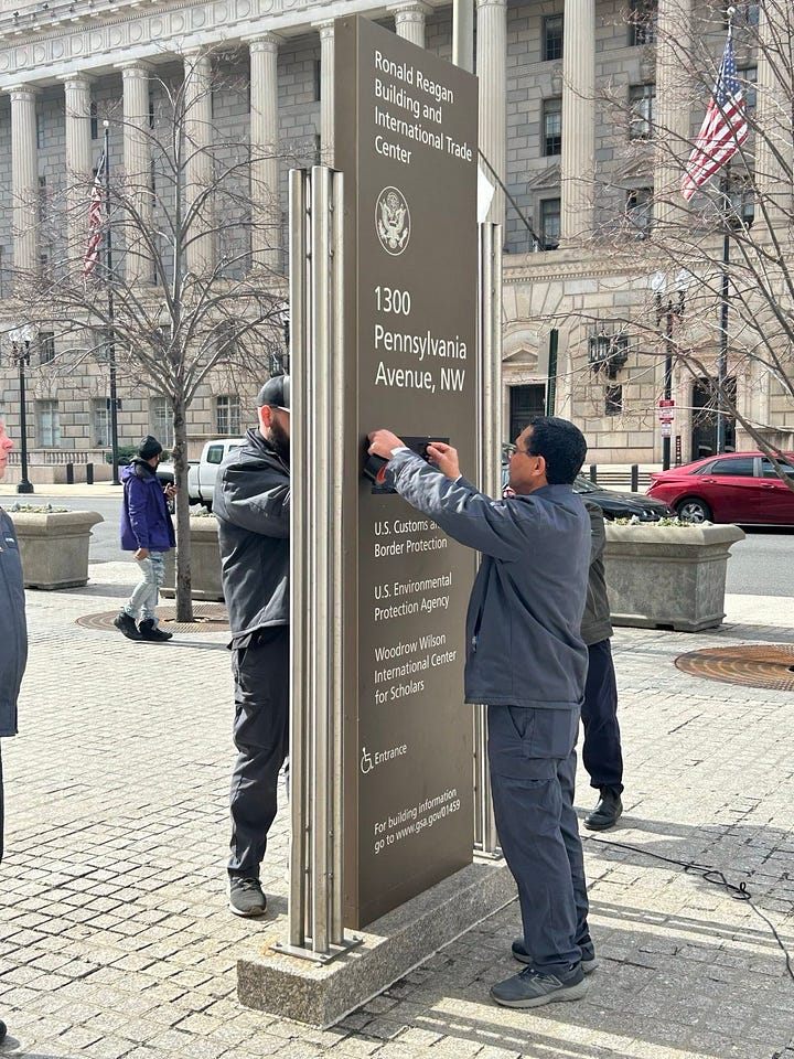 The name of USAID is removed from federal buildings and signs