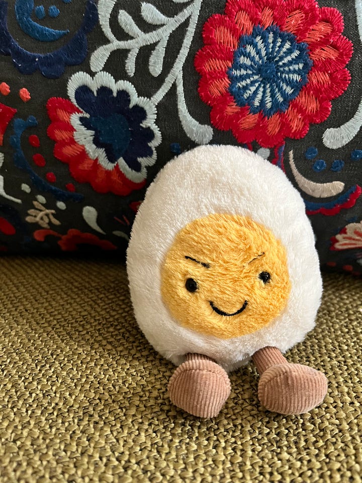 stuffed animal onion and egg