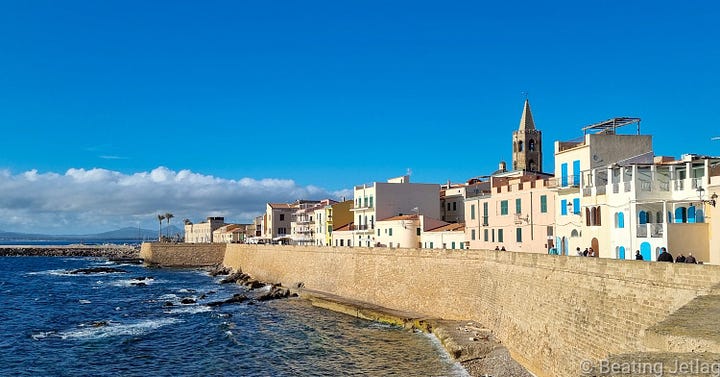 The towns of Alghero and Bosa in Sardinia, Italy