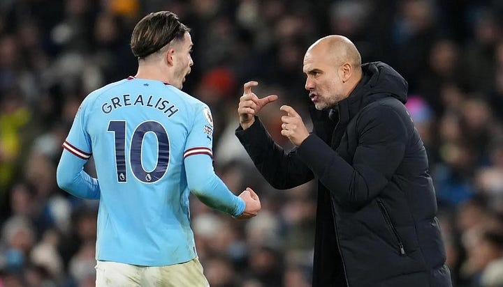 Pep Guardiola and some great players he has coached.