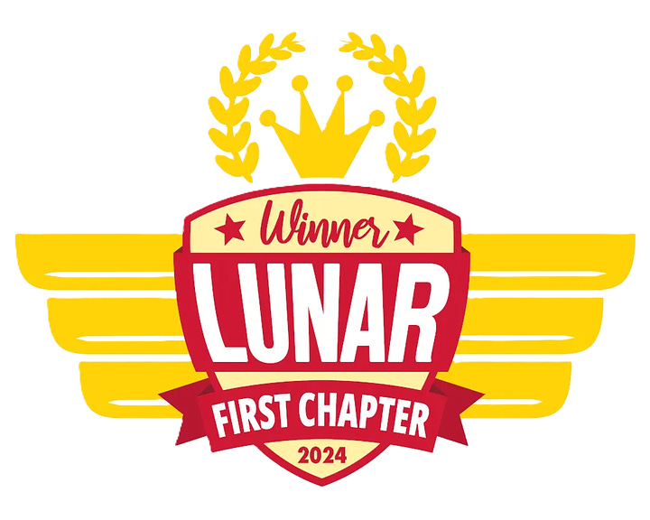 Award logos for INGRESSION: Lunar Awards Season 8 'First Chapter' and Jericho Writers' 'First 500' competition. 