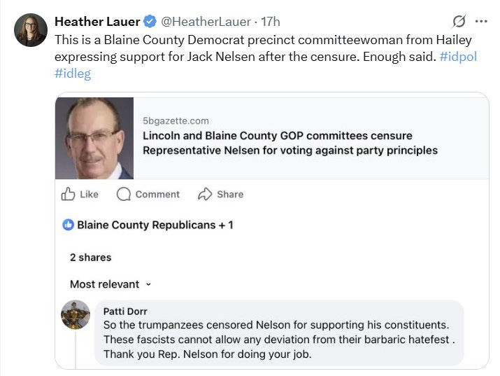 Heather Lauer and Eric Parker Blaine County GOP