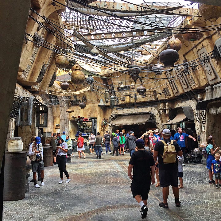 Interior of the marketplace at Disney's Star Wars Galaxy's Edge