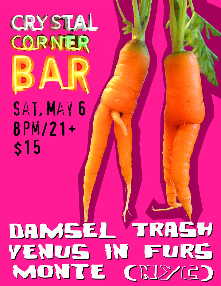 Posters for both Damsel Trash shows