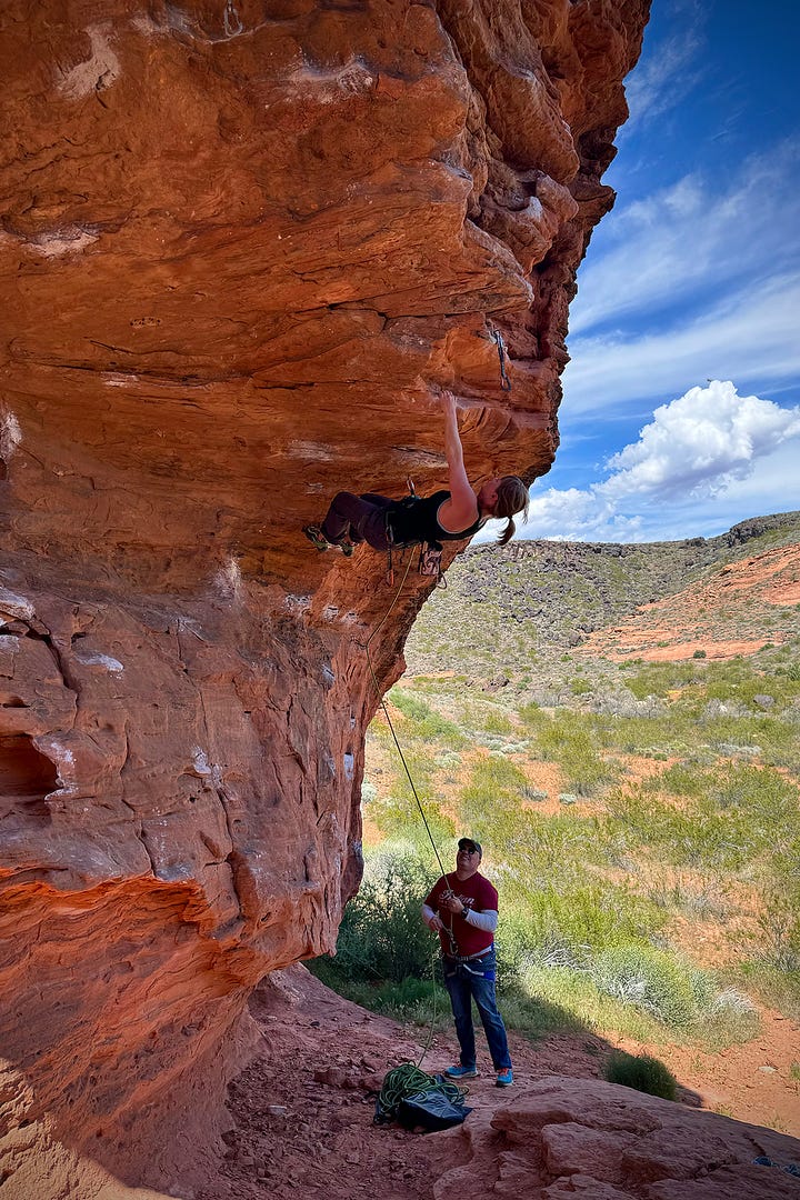 Rock climbing in Saint George, Utah.