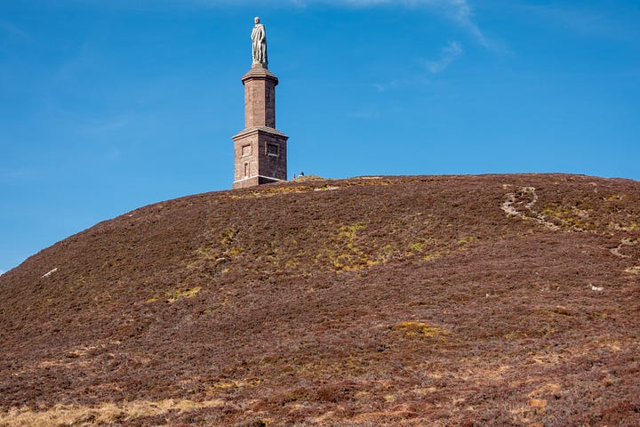 A statue of the Duke of Sutherland stands on Ben Bhraggie, lording it over Golspie and the surrounding area © Felicity Martin