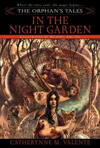 Book covers for IN THE NIGHT GARDEN and IN THE CITIES OF COIN AND SPICE by Catherynne Valente