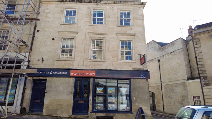 Numbers 29 and 28 Silver Street, Bradford on Avon. Currently Davies and Davies Estate agents and Kingstons estate agents.