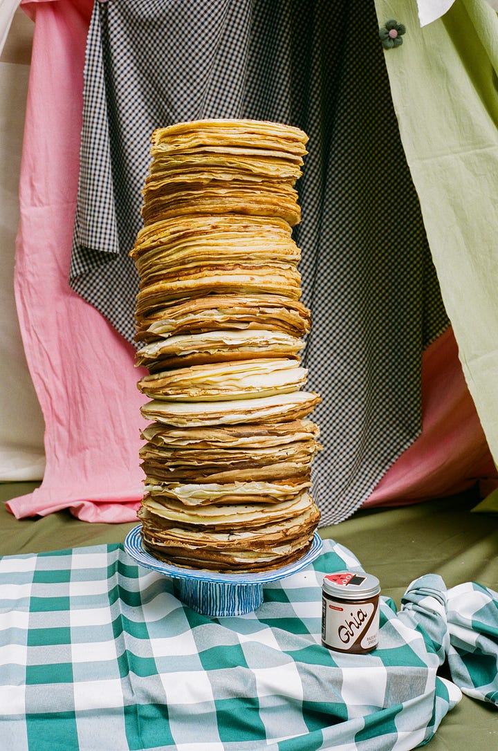 stacks of crepes