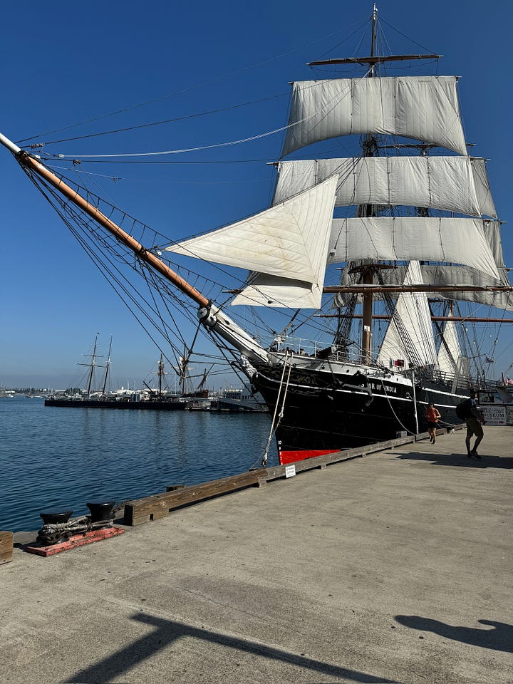 Two old sailing vessels