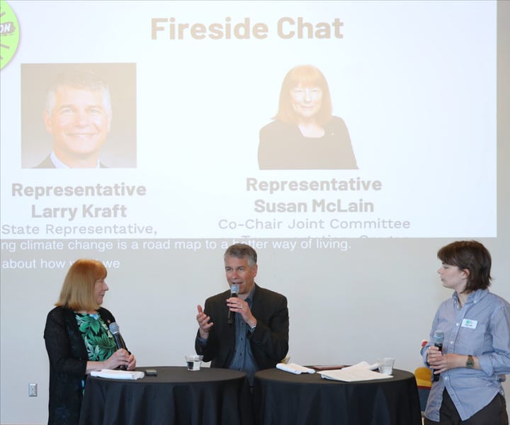 MN State Rep. Kraft celebrates the community campaign which helped reform transportation funding in his state; OR State Rep. Susan McLain joins with Burgin Utaski for follow-up discussion 