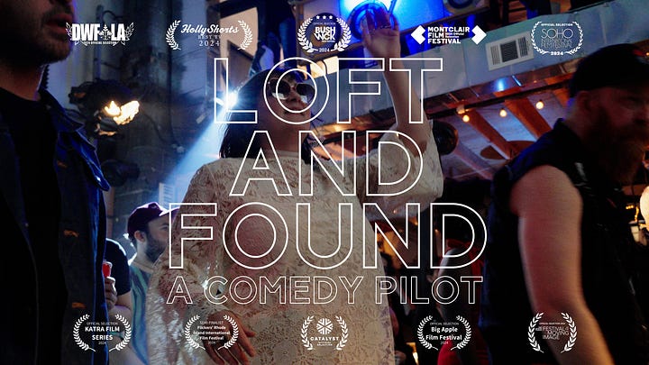 People singing, loft in brooklyn, movie poster of loft and found