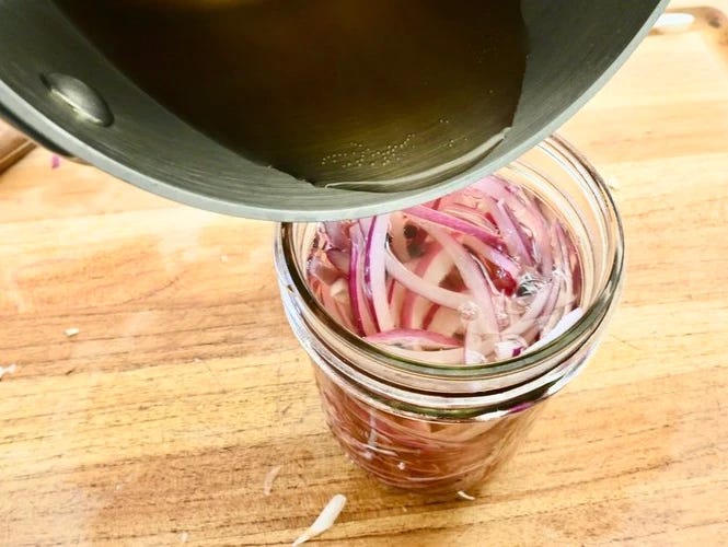 Veggie Confetti! Gina's Red Onion Pickles