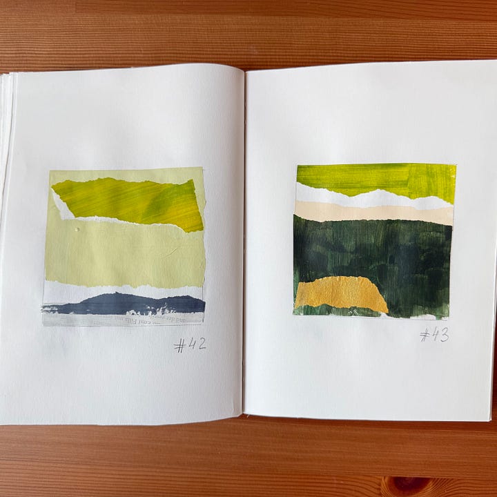 Collage art, mixed media art, sketchbooks