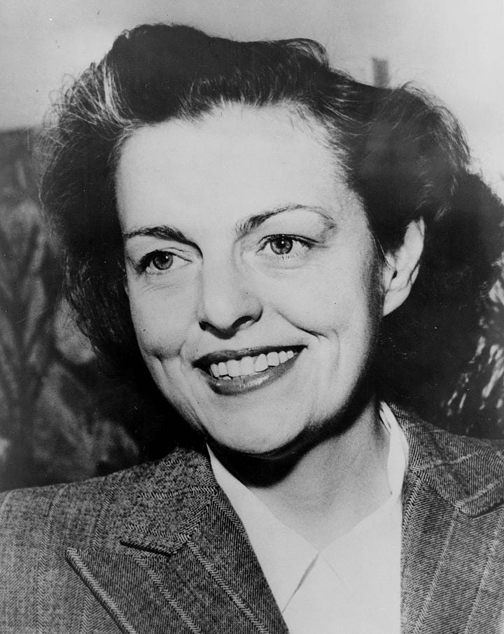 Washington Post editorial Oct 19th 1945 Source: Congressional Record of Oct 29th 1945 (left) Rep. Helen Gahagan Douglas (D-CA); (right)