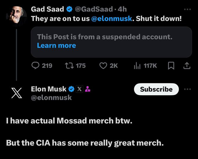 Elon Musk complies with admitted Mossad agent Gad Saad's request to shut down The Anti-Zionist League (AZL) - AF Post