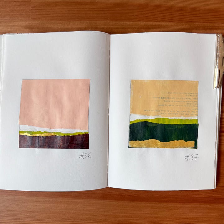 Collage art, mixed media art, sketchbooks