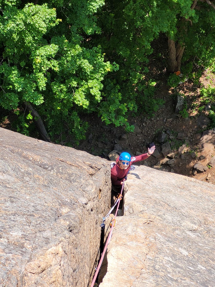 rock climbing on Poke-O-Moonshine Mountain in Upstate New York