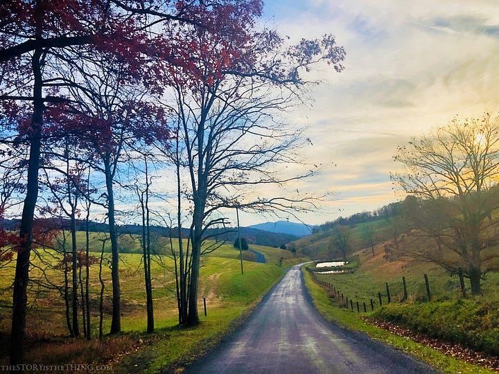 Four photos of scenic landscapes in West Virginia