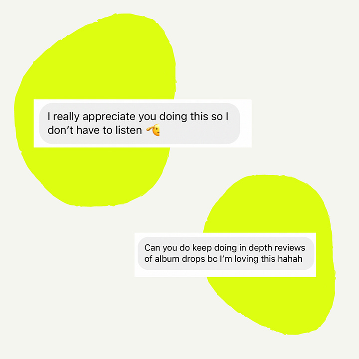 Screenshots of text messages on lime green ovals