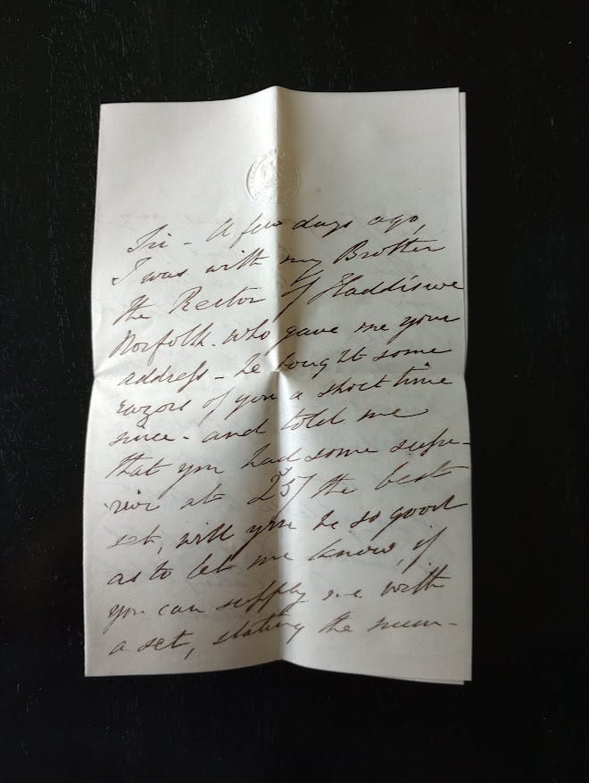 Handwritten letter on two sheets, three pages