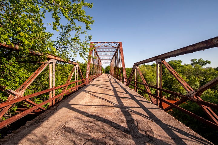 scenes from an old historic bridge